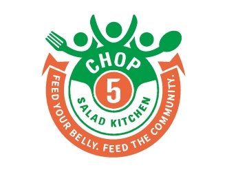 CHOP5 Salad Kitchen logo design by Anizonestudio