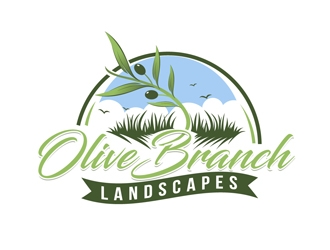 Olive Branch Landscapes logo design by DreamLogoDesign