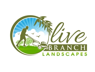 Olive Branch Landscapes logo design by DreamLogoDesign