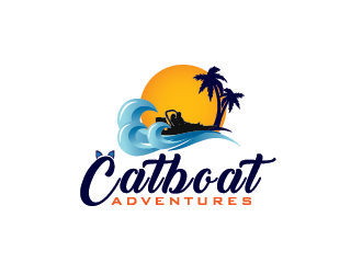 CatBoat Adventures logo design by SiliaD