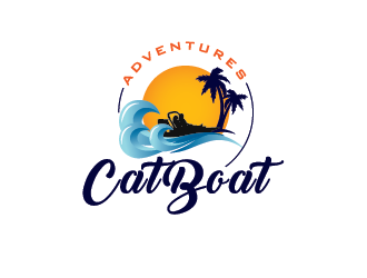 CatBoat Adventures logo design by SiliaD