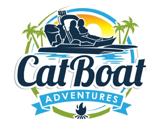 CatBoat Adventures logo design by MAXR