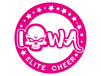 Iowa Elite Cheer (Skull & Bones - I will Attach our most recent)  logo design by YONK