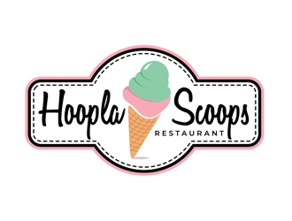 Hoopla Scoops logo design by DreamLogoDesign