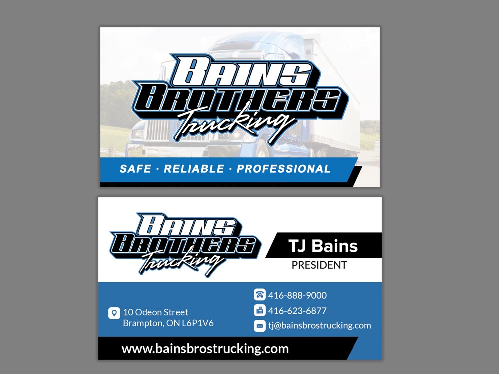 BAINS BROTHERS TRUCKING / BAINS BROS TRUCKING logo design by moomoo