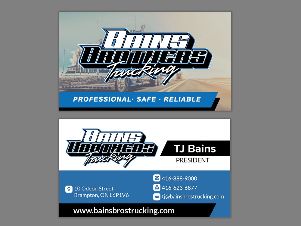 BAINS BROTHERS TRUCKING / BAINS BROS TRUCKING logo design by moomoo