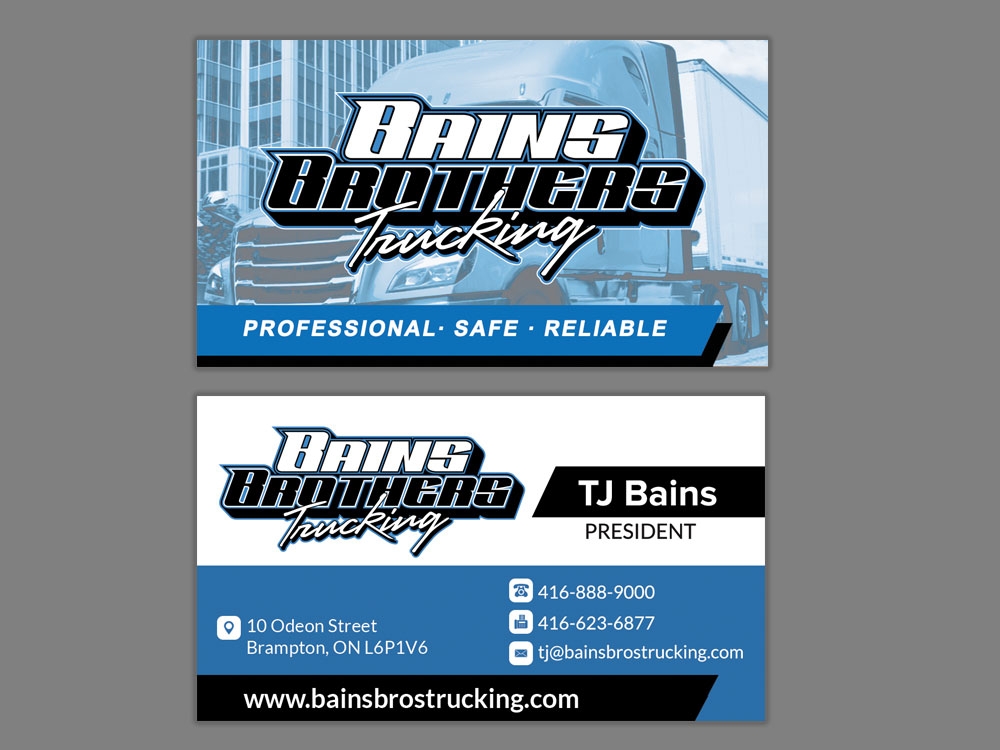 BAINS BROTHERS TRUCKING / BAINS BROS TRUCKING logo design by moomoo