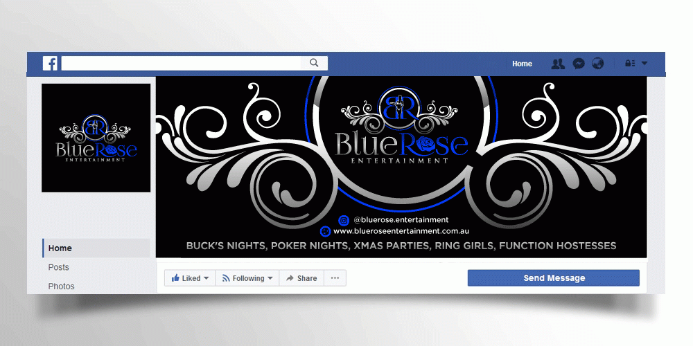 Blue Rose Entertainment logo design by Boomstudioz