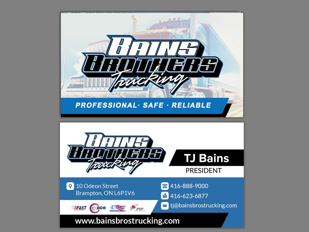 BAINS BROTHERS TRUCKING / BAINS BROS TRUCKING logo design by moomoo