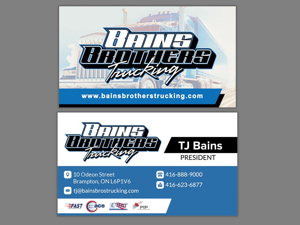 BAINS BROTHERS TRUCKING / BAINS BROS TRUCKING logo design by moomoo