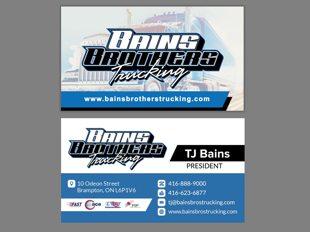 BAINS BROTHERS TRUCKING / BAINS BROS TRUCKING logo design by moomoo