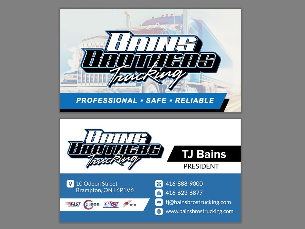 BAINS BROTHERS TRUCKING / BAINS BROS TRUCKING logo design by moomoo