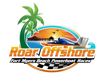 Roar Offshore Fort Myers Beach Powerboat Races logo design by Suvendu