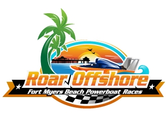 Roar Offshore Fort Myers Beach Powerboat Races logo design by Suvendu