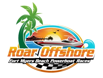 Roar Offshore Fort Myers Beach Powerboat Races logo design by Suvendu