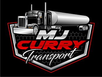 MJ Curry Transport logo design by haze
