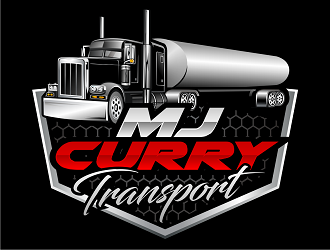 MJ Curry Transport logo design by haze