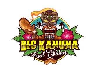 Big Kahuna Fried Chicken logo design by DreamLogoDesign