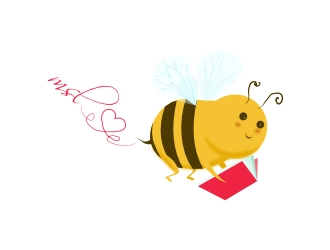 Bee Free to Read logo design by AikoLadyBug