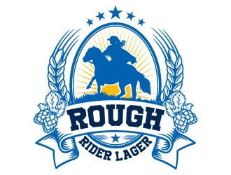 Rough Rider Lager or Rough Rider Beer logo design by Suvendu