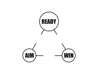 READY • AIM • WIN logo design by savana