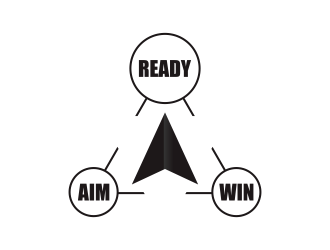READY • AIM • WIN logo design by savana