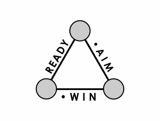 READY • AIM • WIN logo design by giphone