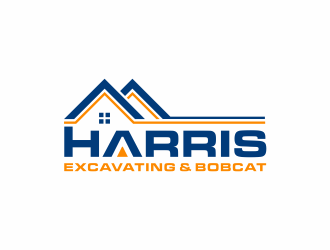 Harris Excavating & Bobcat logo design by santrie