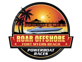 Roar Offshore Fort Myers Beach Powerboat Races logo design by Suvendu