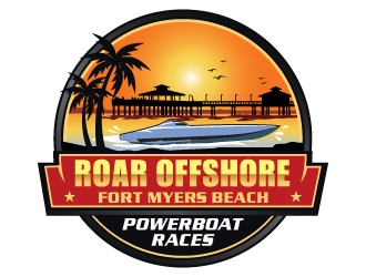 Roar Offshore Fort Myers Beach Powerboat Races logo design by Suvendu