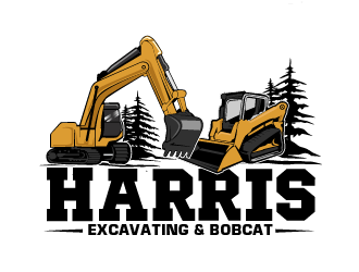 Harris Excavating & Bobcat logo design by THOR_