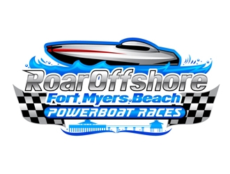 Roar Offshore Fort Myers Beach Powerboat Races logo design by DreamLogoDesign