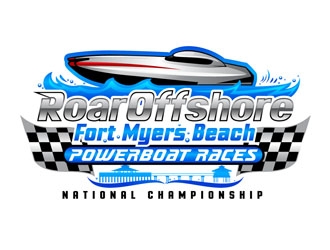 Roar Offshore Fort Myers Beach Powerboat Races logo design by DreamLogoDesign
