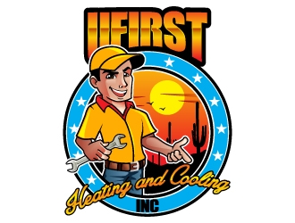 UFIRST Heating and Cooling INC logo design by Aelius