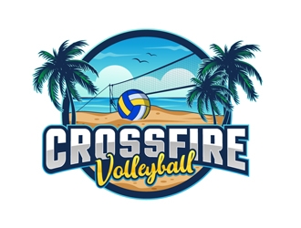 Crossfire Volleyball logo design by DreamLogoDesign