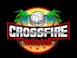 Crossfire Volleyball logo design by DreamLogoDesign