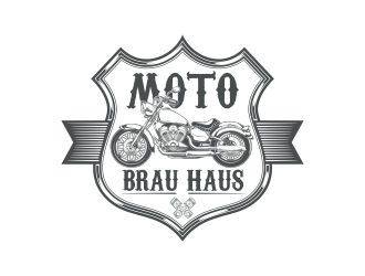 Moto Brau Haus logo design by ROSHTEIN