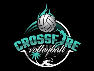 Crossfire Volleyball logo design by DreamLogoDesign