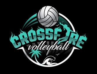 Crossfire Volleyball logo design by DreamLogoDesign