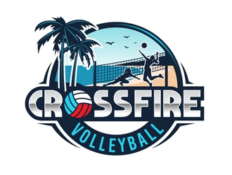 Crossfire Volleyball logo design by DreamLogoDesign