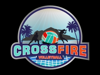 Crossfire Volleyball logo design by MUSANG