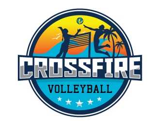 Crossfire Volleyball logo design by gogo