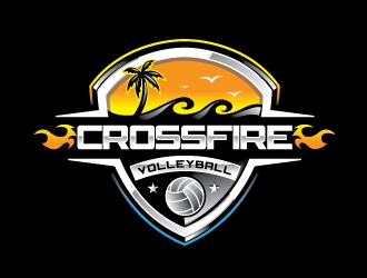Crossfire Volleyball logo design by gogo