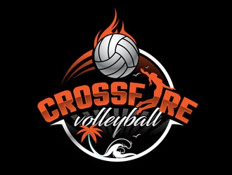 Crossfire Volleyball logo design by DreamLogoDesign