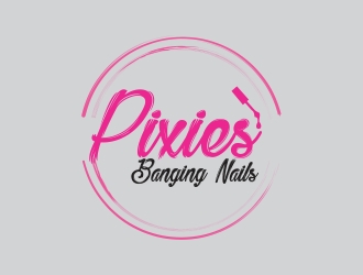 Pixies Banging Nails logo design by DanizmaArt