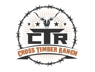 Cross Timber Ranch - CTR logo design by DreamLogoDesign