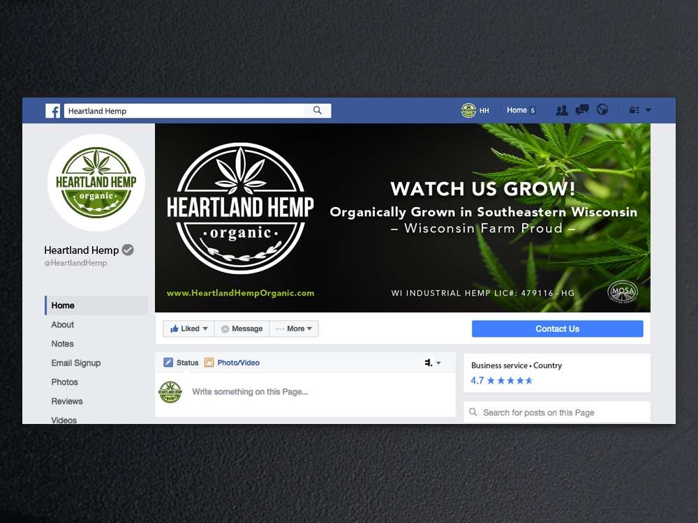 Heartland Hemp Organic logo design by KHAI