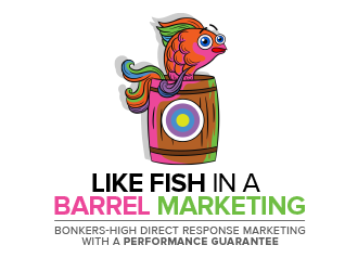 Like Fish In a Barrel Marketing logo design by BeDesign
