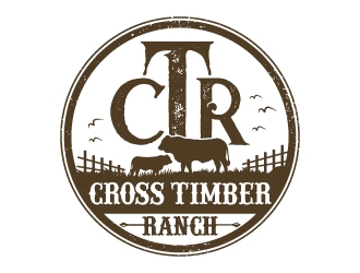 Cross Timber Ranch - CTR logo design by Suvendu