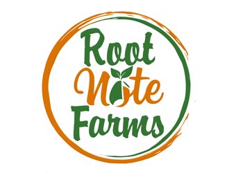 Root Note Farms logo design by megalogos